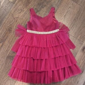 American Princess Burgundy Dress with Rhinestone Accent